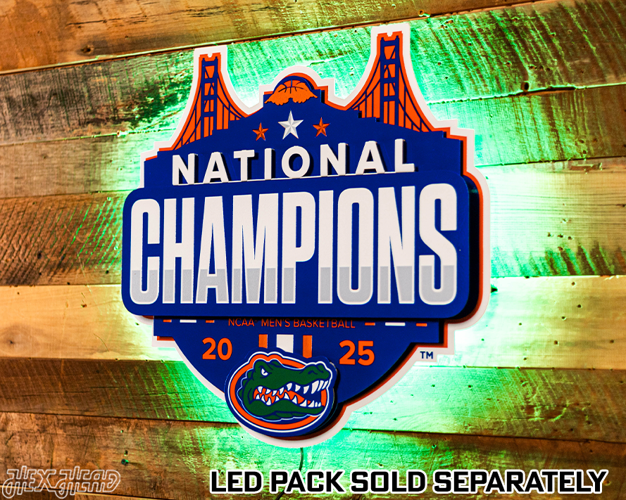 Florida Gators 2025 National Basketball Champions 3D Vintage Metal Wall Art