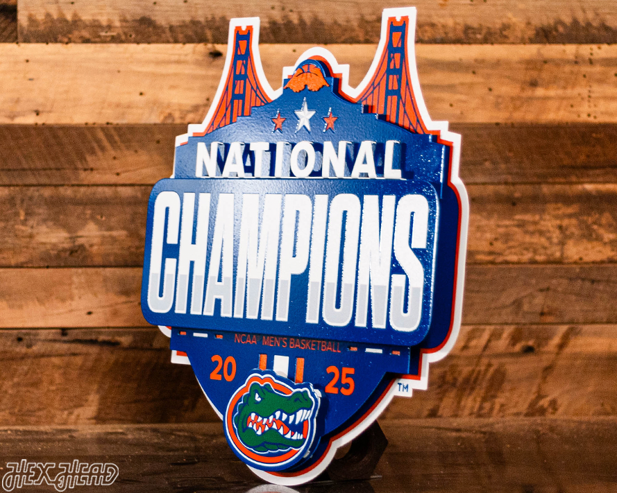 Florida Gators 2025 National Basketball Champions 3D Vintage Metal Wall Art