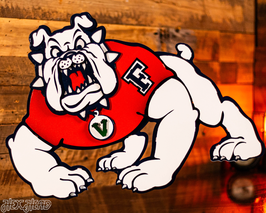 Fresno State "Victor E. Bulldog" Mascot 3D Vintage Metal Wall Art