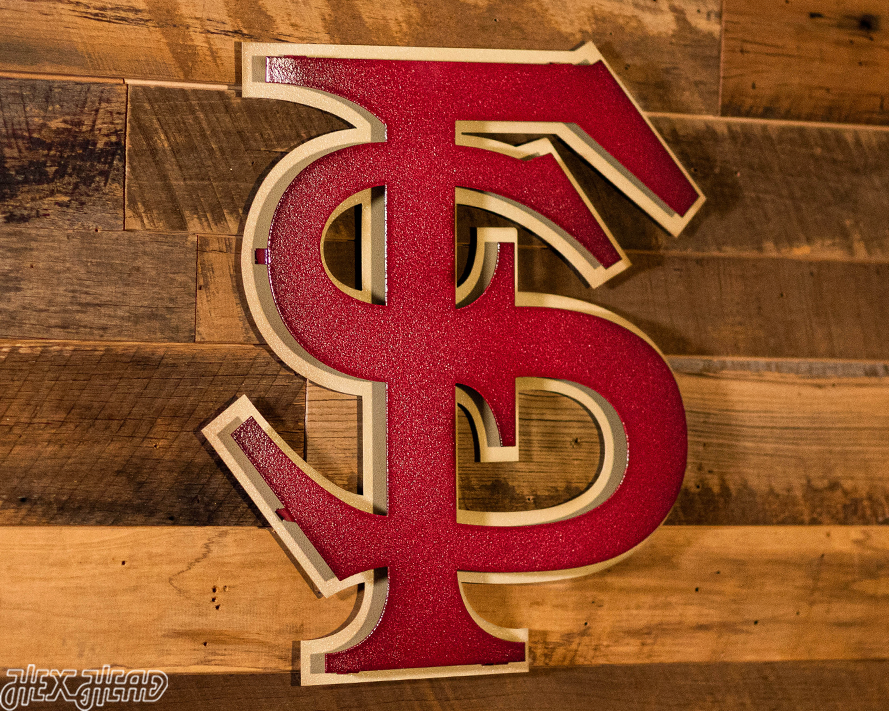 Florida State FS Logo 3D Vintage Metal Wall Art