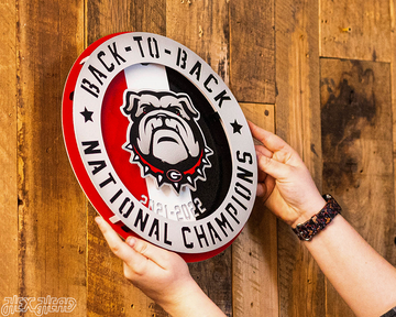 LAST CHANCE CLOSE OUT! Georgia Bulldogs Hex Head Exclusive 2022 Championship 3D Vintage Metal Wall Art