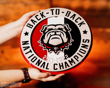 LAST CHANCE CLOSE OUT! Georgia Bulldogs Hex Head Exclusive 2022 Championship 3D Vintage Metal Wall Art