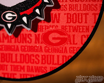 Georgia Bulldogs "UGA" CRAFT SERIES 3D Embossed Metal Wall Art