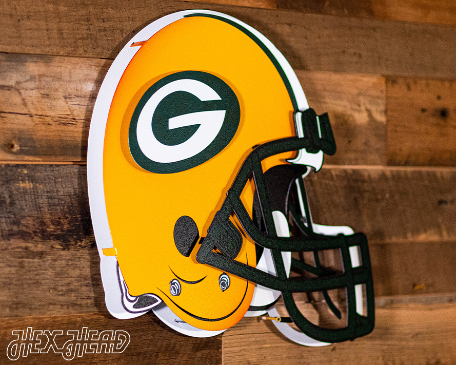Green Bay Packers BLITZ Collection - 8 Layer Helmet 3D Vintage Metal Wall Art