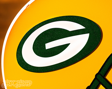 Green Bay Packers BLITZ Collection - 8 Layer Helmet 3D Vintage Metal Wall Art