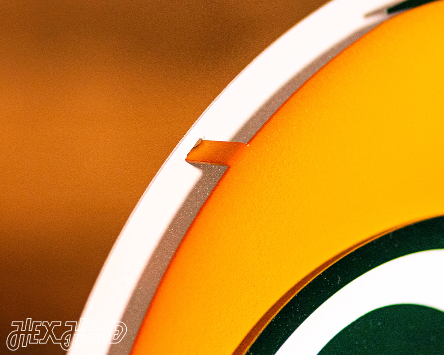 Green Bay Packers BLITZ Collection - 8 Layer Helmet 3D Vintage Metal Wall Art