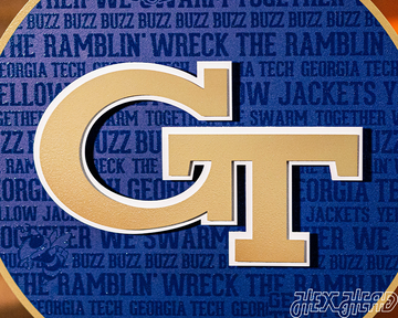 Georgia Tech CRAFT SERIES 3D Embossed Metal Wall Art