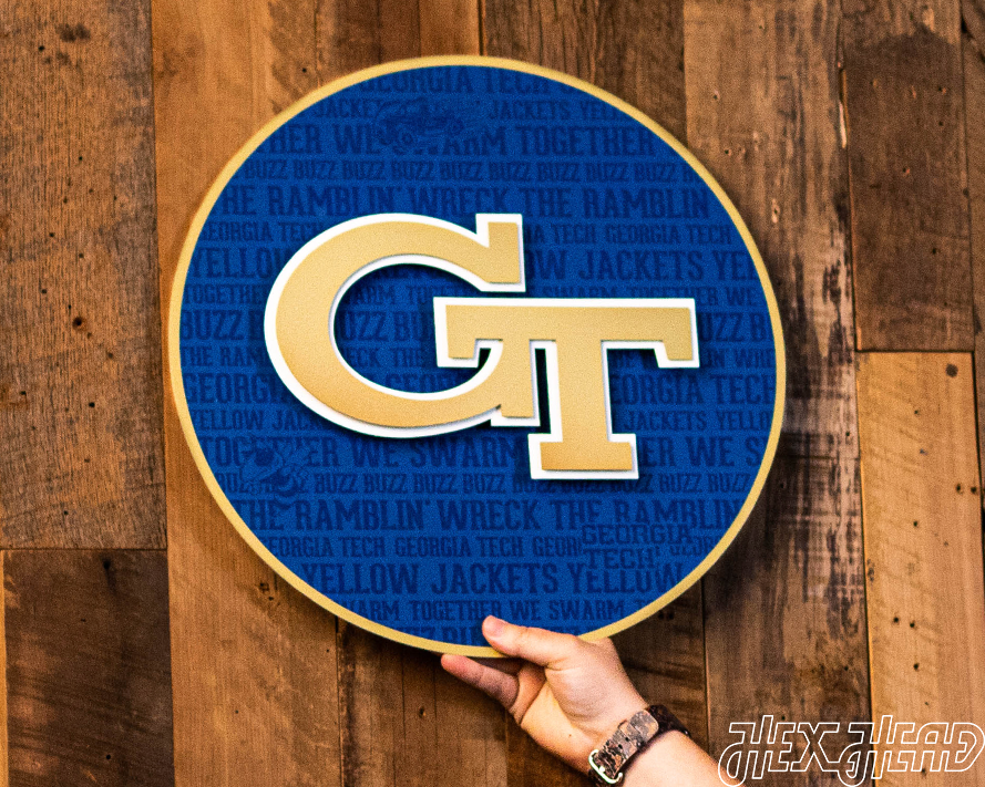 Georgia Tech CRAFT SERIES 3D Embossed Metal Wall Art