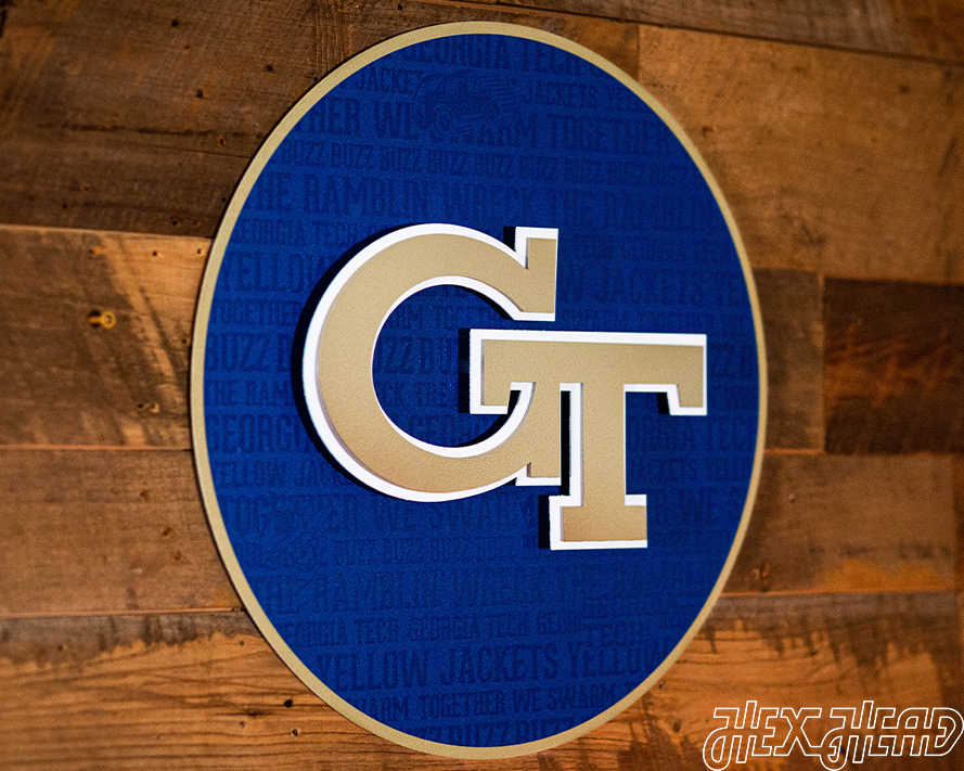 Georgia Tech CRAFT SERIES 3D Embossed Metal Wall Art