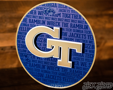 Georgia Tech CRAFT SERIES 3D Embossed Metal Wall Art