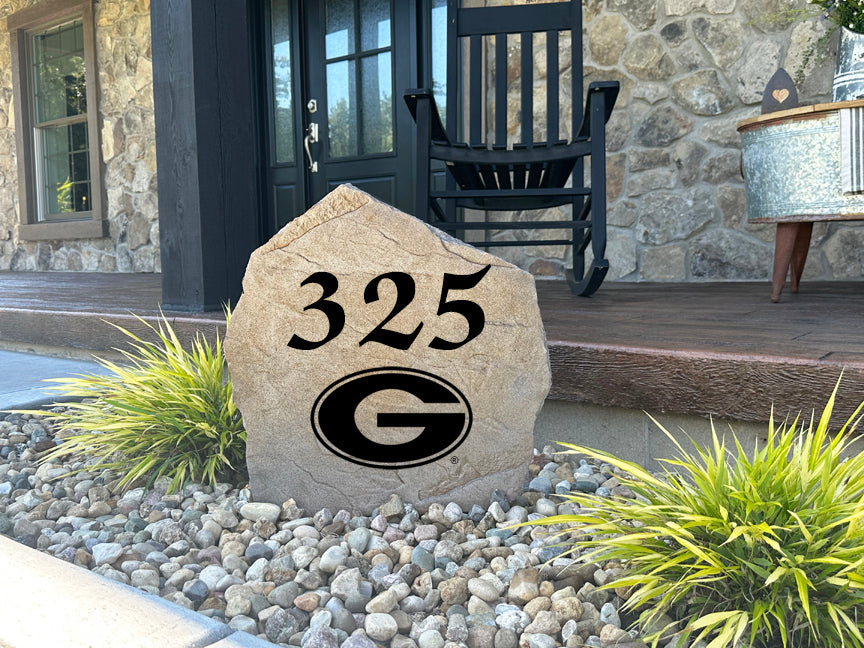 Georgia Bulldogs Design-A-Stone Landscape Art Address Stone