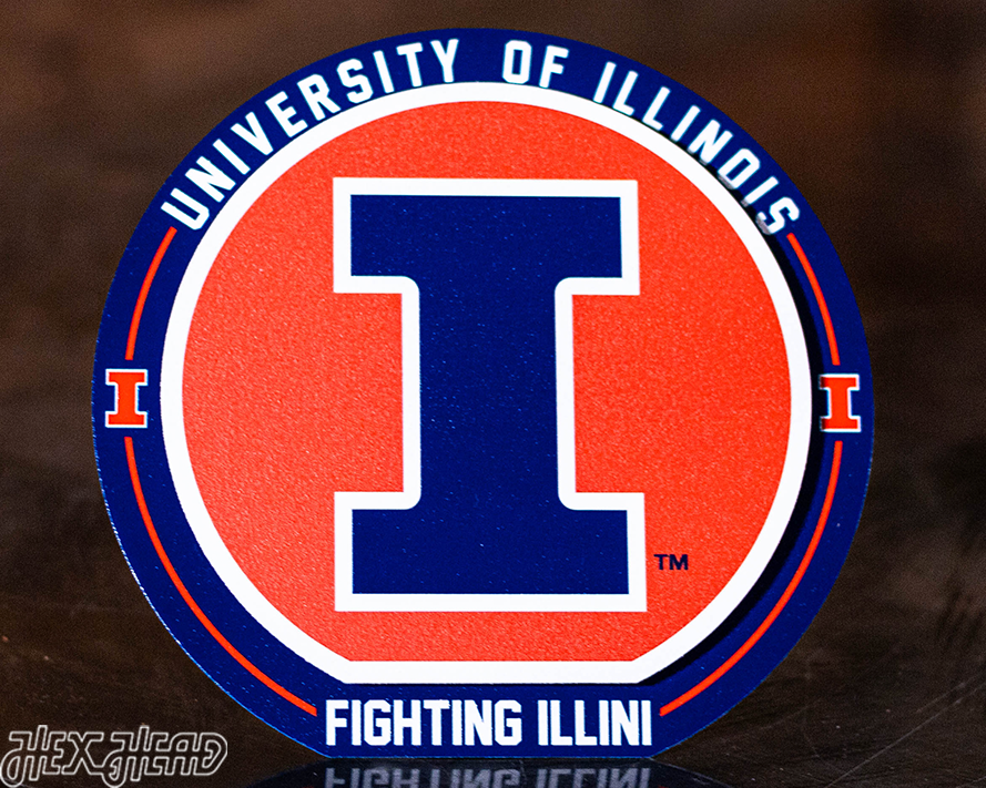 Illinois Fighting Illini "Double Play" On the Shelf or on the Wall Art
