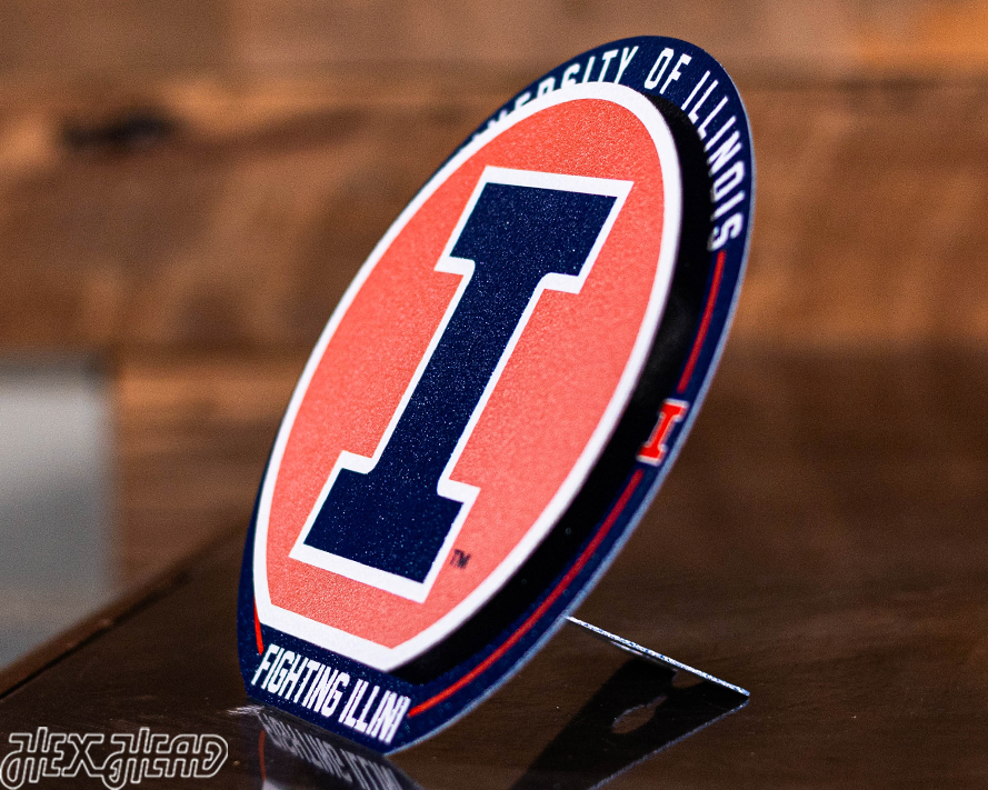 Illinois Fighting Illini "Double Play" On the Shelf or on the Wall Art