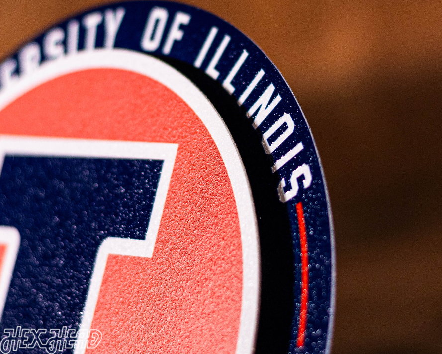 Illinois Fighting Illini "Double Play" On the Shelf or on the Wall Art