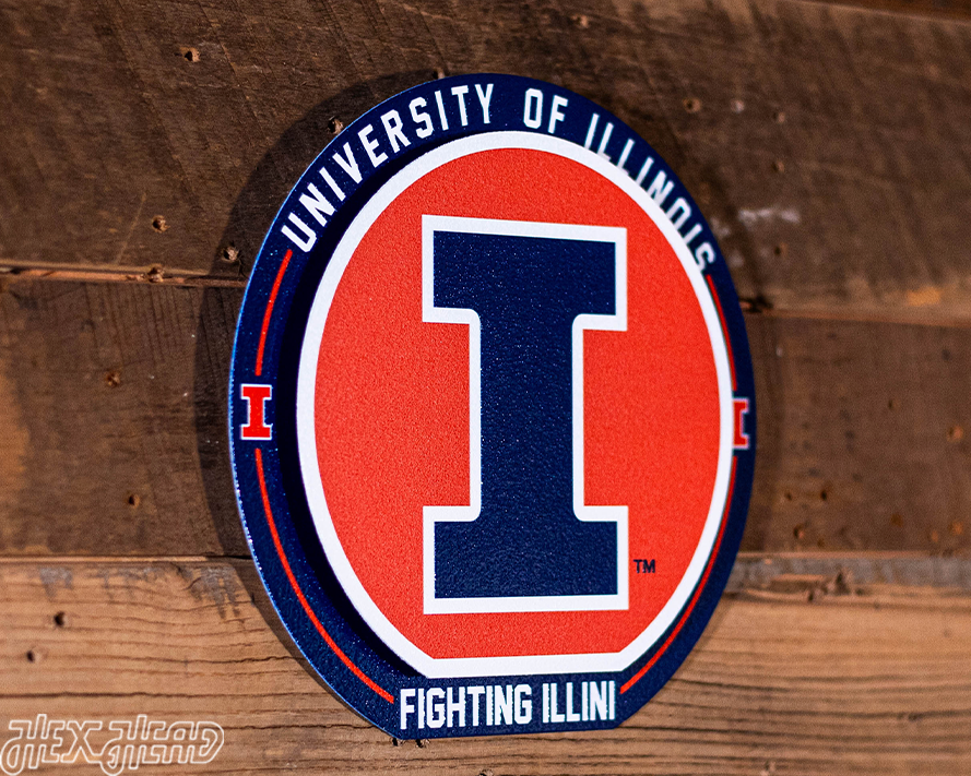 Illinois Fighting Illini "Double Play" On the Shelf or on the Wall Art