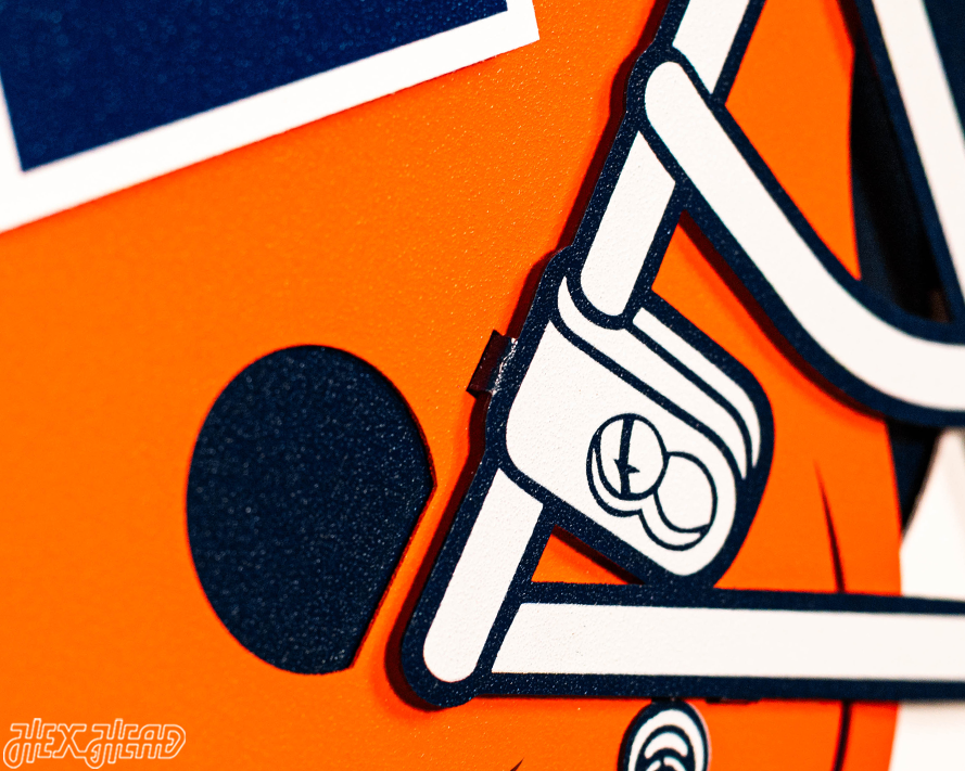 Illinois Fighting Illini BLITZ COLLECTION - 8 LAYER Helmet 3D Metal Wall Art