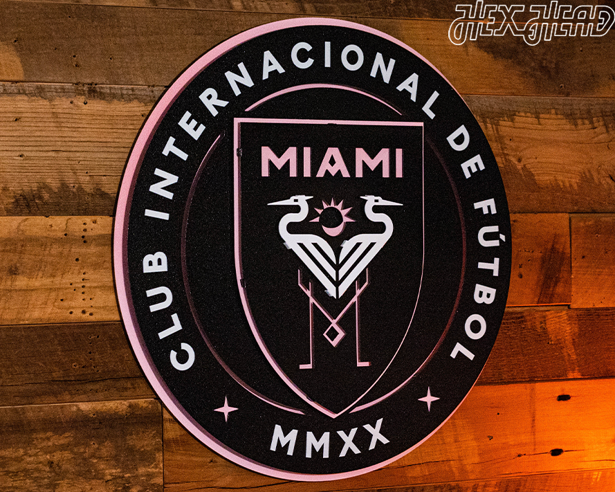 Inter Miami CF 3D Vintage Metal Wall Art