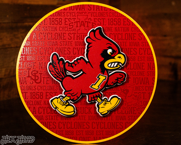 Iowa State Cyclones CRAFT SERIES 3D Embossed Metal Wall Art