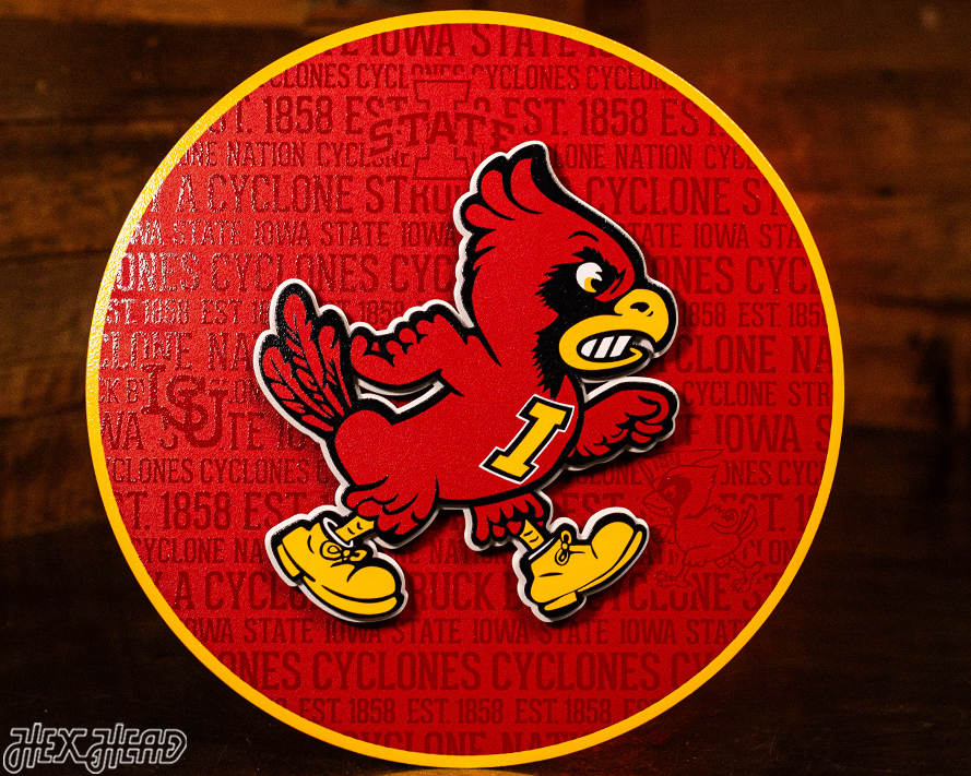 Iowa State Cyclones CRAFT SERIES 3D Embossed Metal Wall Art