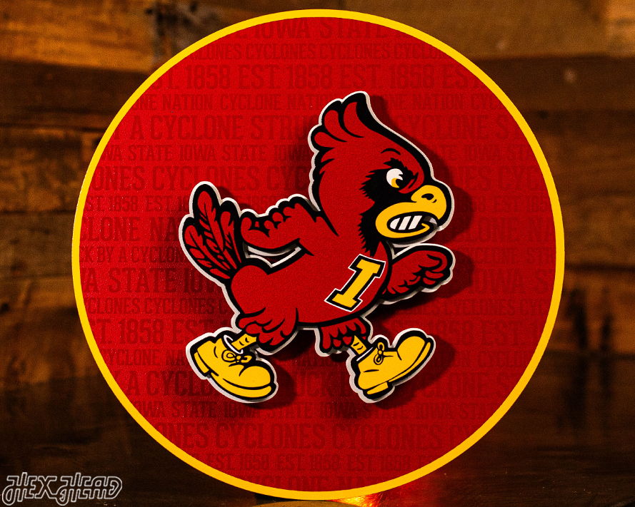 Iowa State Cyclones CRAFT SERIES 3D Embossed Metal Wall Art