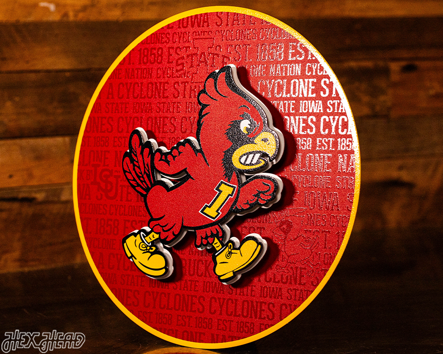 Iowa State Cyclones CRAFT SERIES 3D Embossed Metal Wall Art