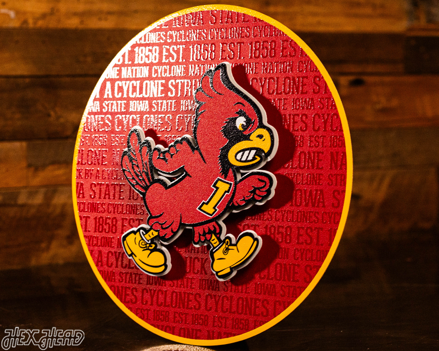 Iowa State Cyclones CRAFT SERIES 3D Embossed Metal Wall Art