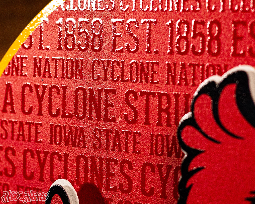 Iowa State Cyclones CRAFT SERIES 3D Embossed Metal Wall Art