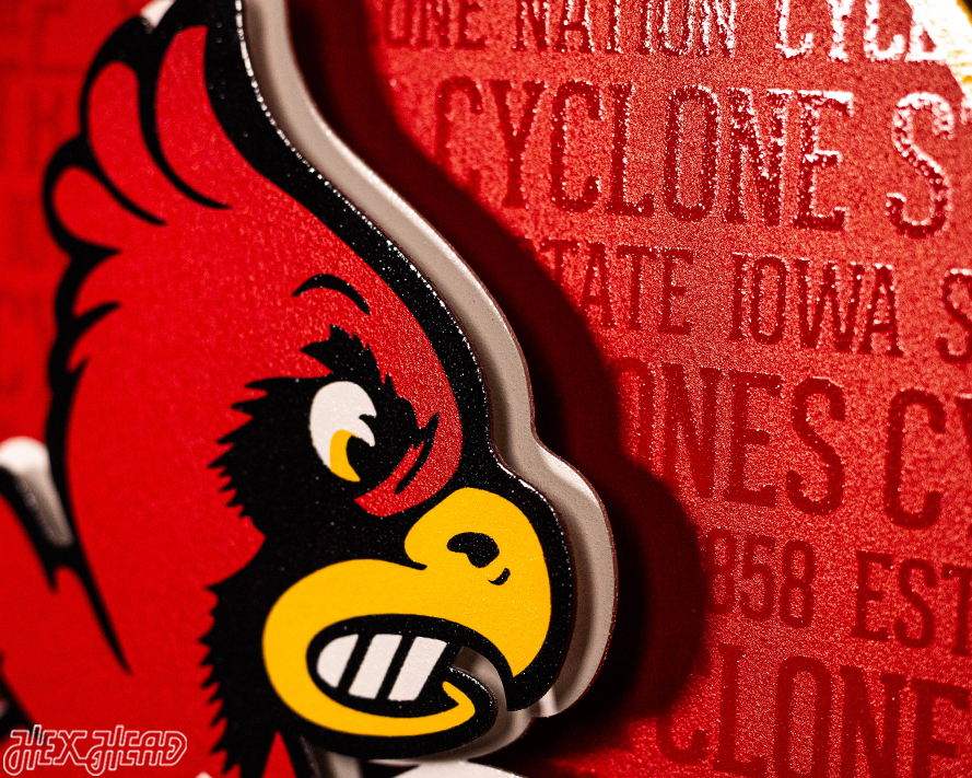 Iowa State Cyclones CRAFT SERIES 3D Embossed Metal Wall Art