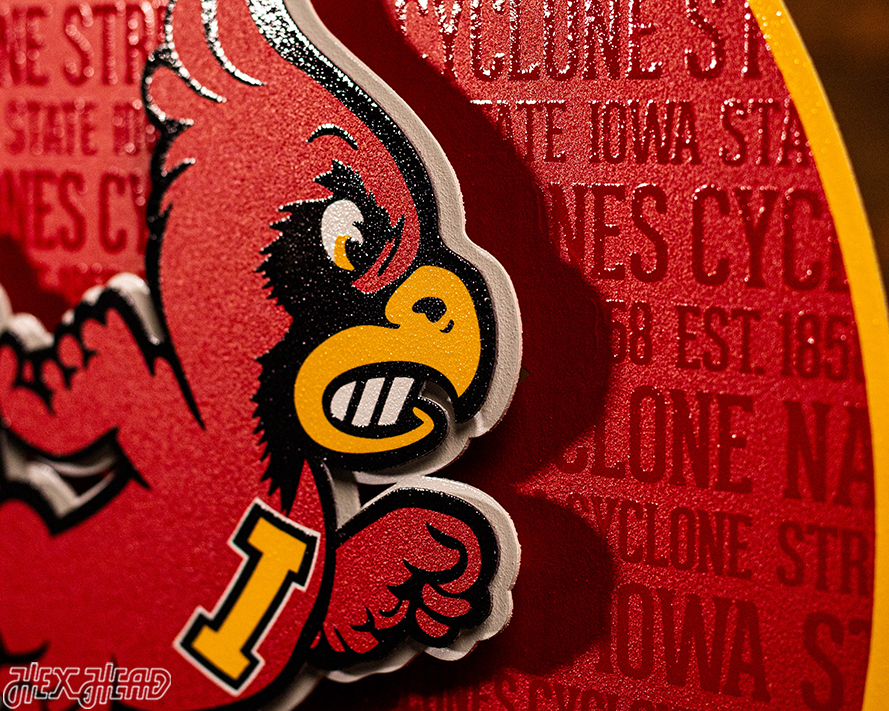 Iowa State Cyclones CRAFT SERIES 3D Embossed Metal Wall Art
