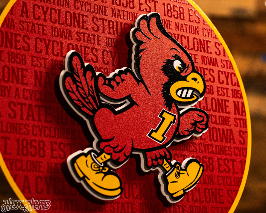 Iowa State Cyclones CRAFT SERIES 3D Embossed Metal Wall Art