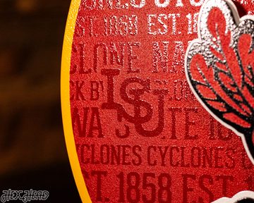 Iowa State Cyclones CRAFT SERIES 3D Embossed Metal Wall Art