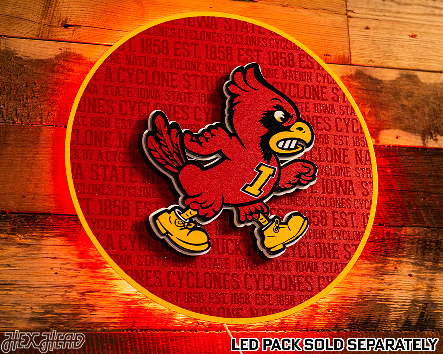 Iowa State Cyclones CRAFT SERIES 3D Embossed Metal Wall Art