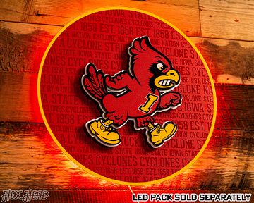 Iowa State Cyclones CRAFT SERIES 3D Embossed Metal Wall Art