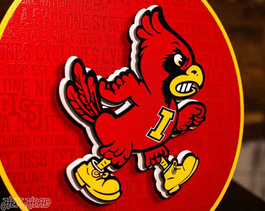 Iowa State Cyclones CRAFT SERIES 3D Embossed Metal Wall Art
