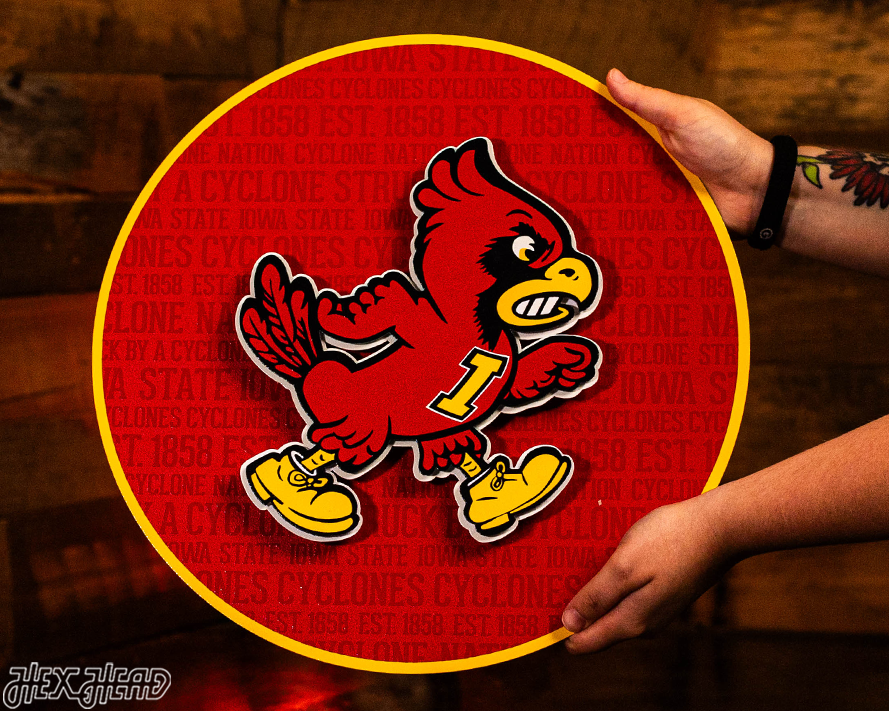 Iowa State Cyclones CRAFT SERIES 3D Embossed Metal Wall Art