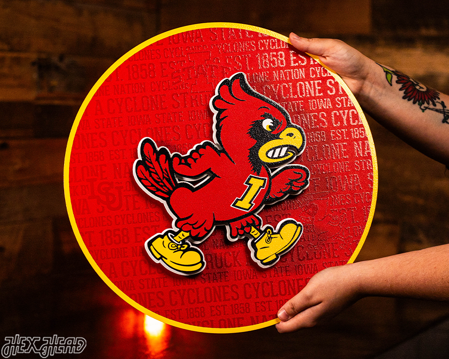 Iowa State Cyclones CRAFT SERIES 3D Embossed Metal Wall Art