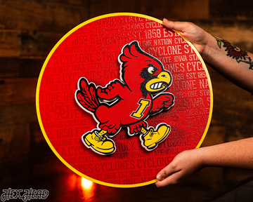 Iowa State Cyclones CRAFT SERIES 3D Embossed Metal Wall Art