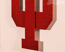 Load image into Gallery viewer, Indiana Hoosiers Trident Crimson 3D Vintage Metal Wall Art
