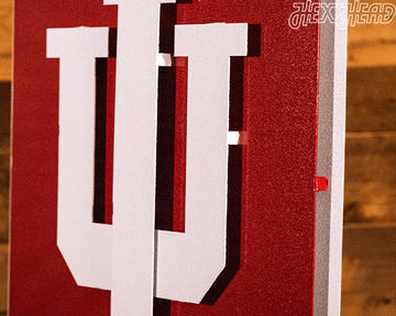 Indiana Hoosiers Trident White 3D Vintage Metal Wall Art