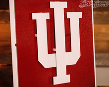 Load image into Gallery viewer, Indiana Hoosiers Trident White 3D Vintage Metal Wall Art
