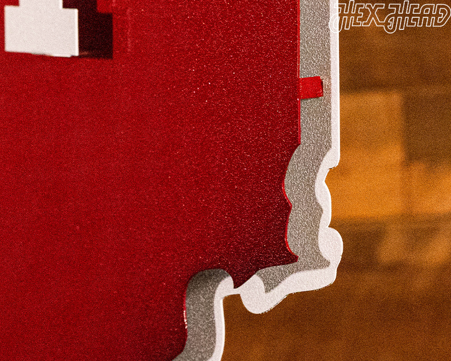 Indiana Hoosiers Trident on State 3D Vintage Metal Wall Art