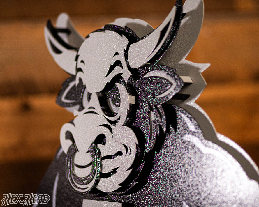 MONOCHROME - Indiana Hoosiers "1960's BISON" 3D Vintage Metal Wall Art