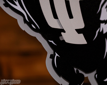 MONOCHROME - Indiana Hoosiers "1960's BISON" 3D Vintage Metal Wall Art