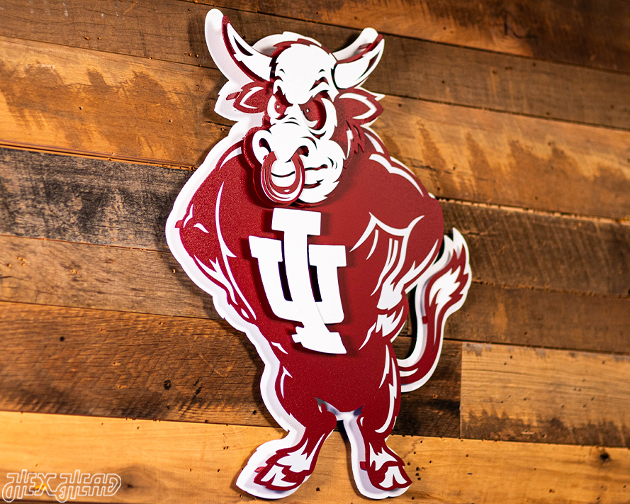 Indiana Hoosiers "1960's BISON" 3D Vintage Metal Wall Art