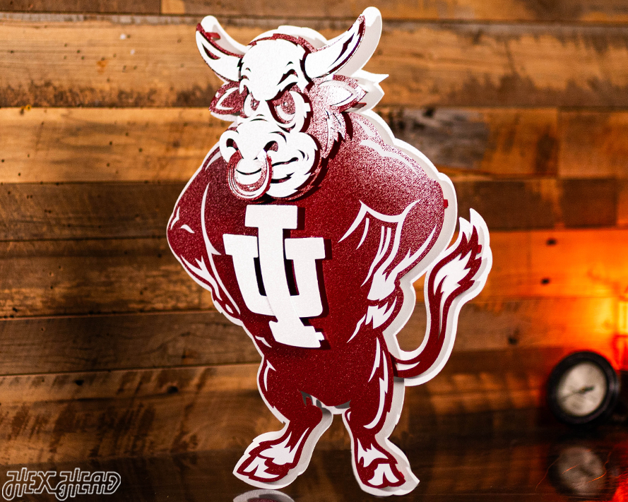 Indiana Hoosiers "1960's BISON" 3D Vintage Metal Wall Art