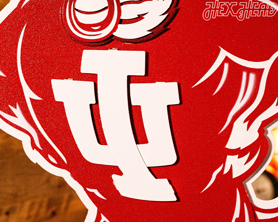 Indiana Hoosiers "1960's BISON" 3D Vintage Metal Wall Art Hex Head Art — free download