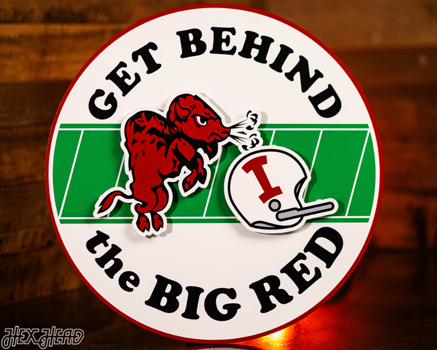 Indiana Hoosiers "Get Behind The Big Red" 3D VAULT Metal Wall Art