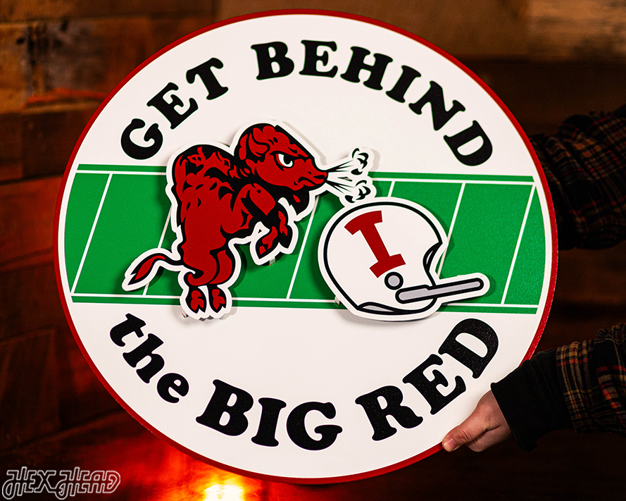 Indiana Hoosiers "Get Behind The Big Red" 3D VAULT Metal Wall Art