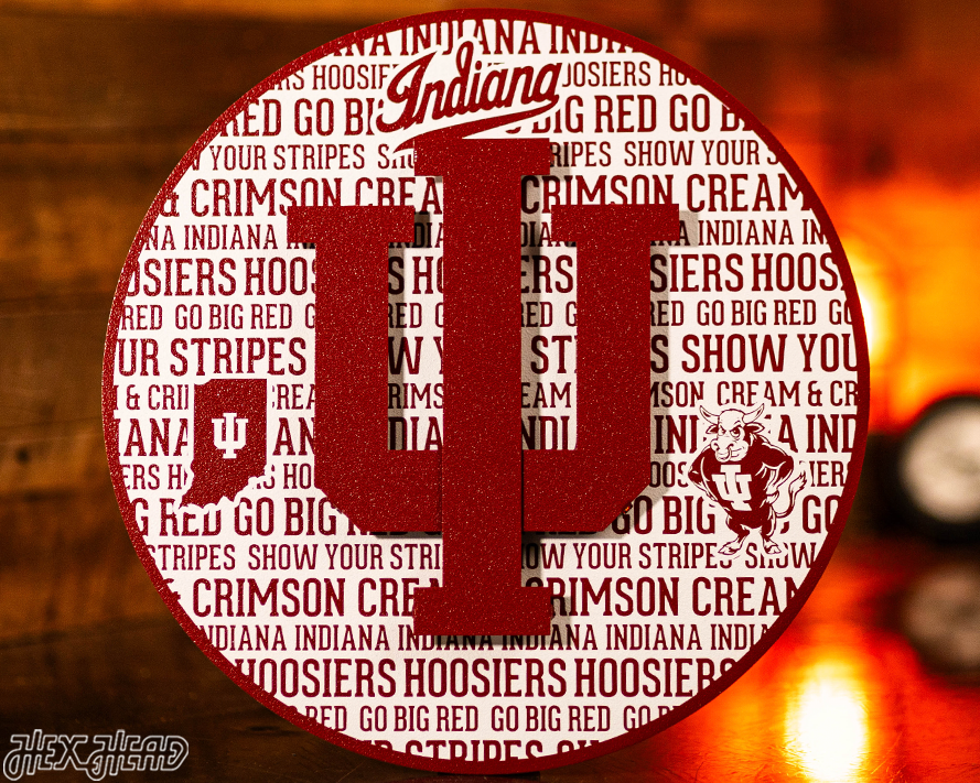 Indiana Hoosiers "IU" CRAFT SERIES 3D Embossed Metal Wall Art