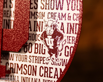 Indiana Hoosiers "IU" CRAFT SERIES 3D Embossed Metal Wall Art